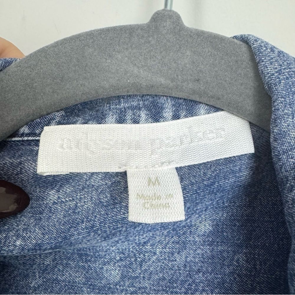 ADYSON PARKER | Lightweight Open Front Chambray Denim Jacket Women’s Size Medium - Picture 6 of 8